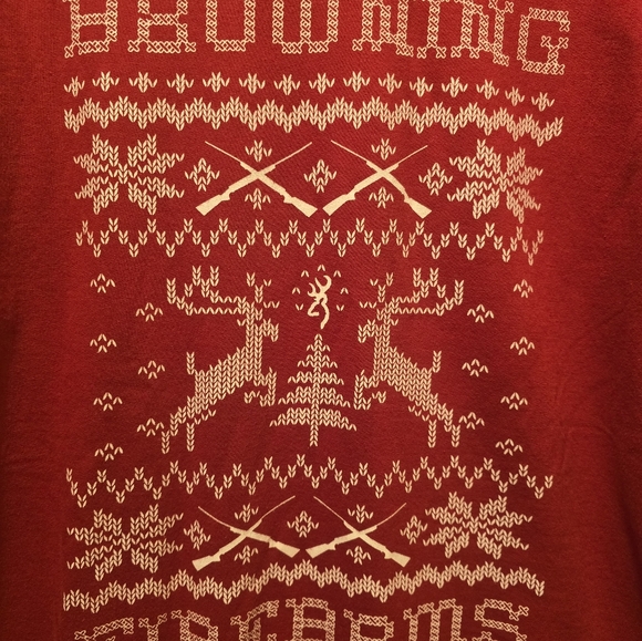 NEW Browning Men's Red Christmas Sweater Size Small - Picture 2 of 6